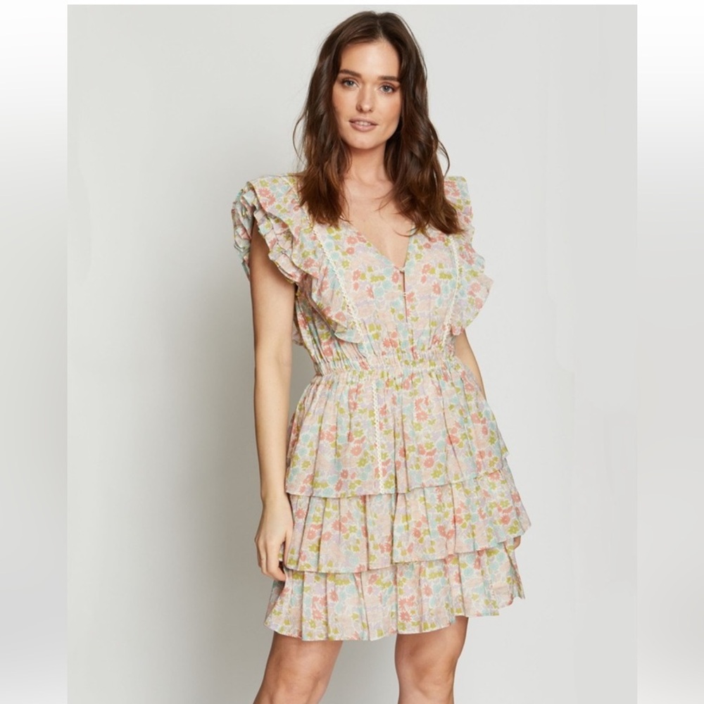 Anthropologie Love the Label Floral Ruffle Dress